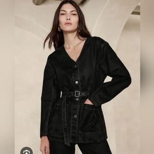 Banana Republic  Madeira Flocked Denim Jacket M